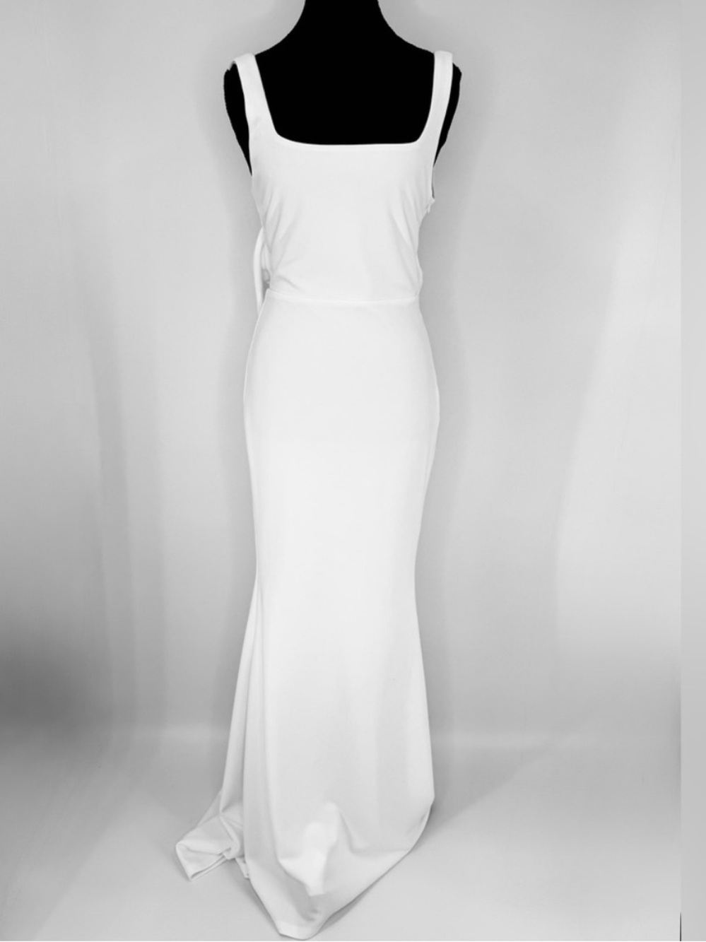 Lulus Loving Fate White Bow Square Neck Backless Maxi Long Dress, Size S, NWOT - Picture 7 of 14